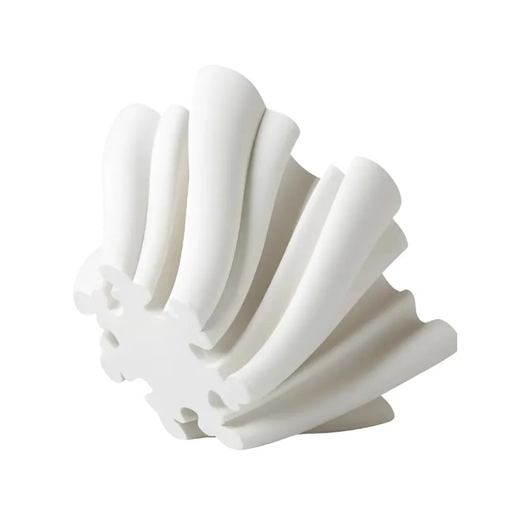 Vase Céramique Décoratif Sculpté à la Main | Design Tourbillon Blanc - Maison Vase