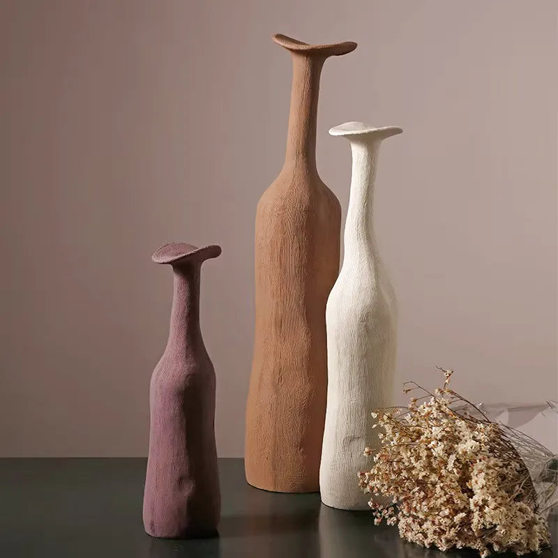 Vase Céramique Scandinave Texturé | Déco Minimaliste | 5 Tailles - Maison Vase