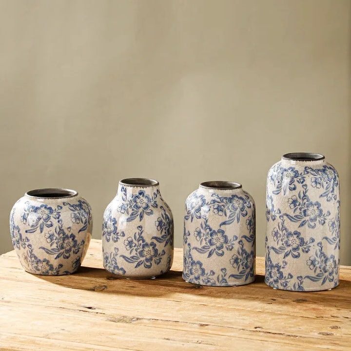 Vase Chinois Décoratif en Porcelaine | Bleu et Blanc, Élégance Vintage - Maison Vase