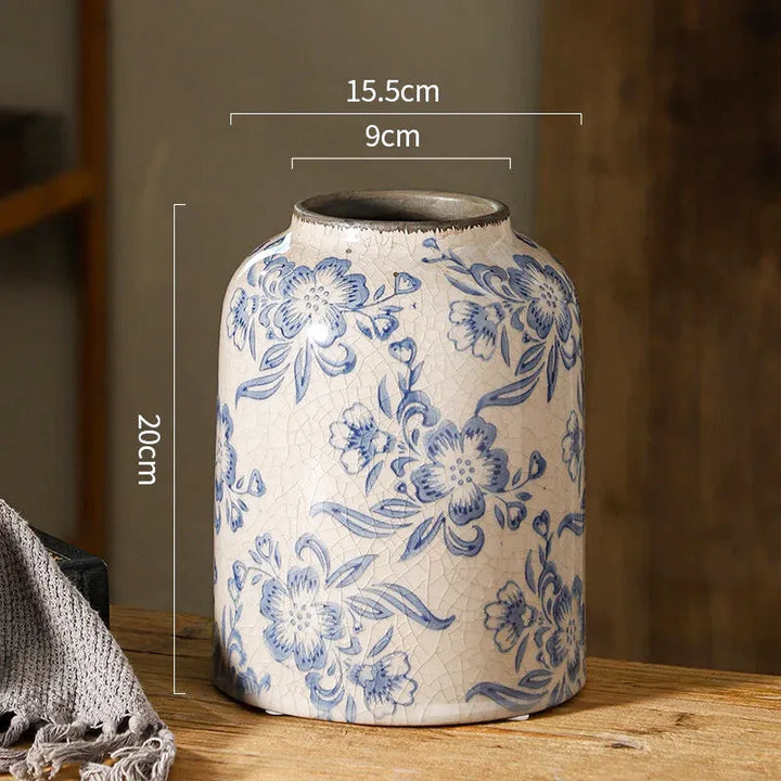 Vase Chinois Décoratif en Porcelaine | Bleu et Blanc, Élégance Vintage - Maison Vase