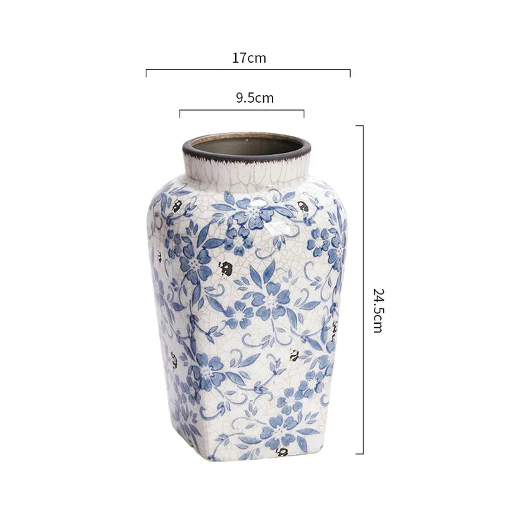 Vase Chinois Décoratif en Porcelaine | Bleu et Blanc, Élégance Vintage - Maison Vase