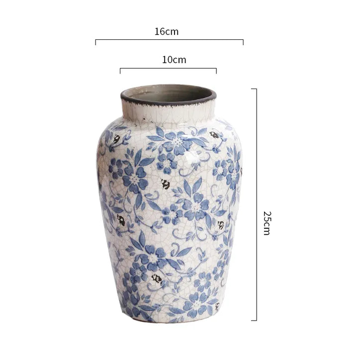 Vase Chinois Décoratif en Porcelaine | Bleu et Blanc, Élégance Vintage - Maison Vase