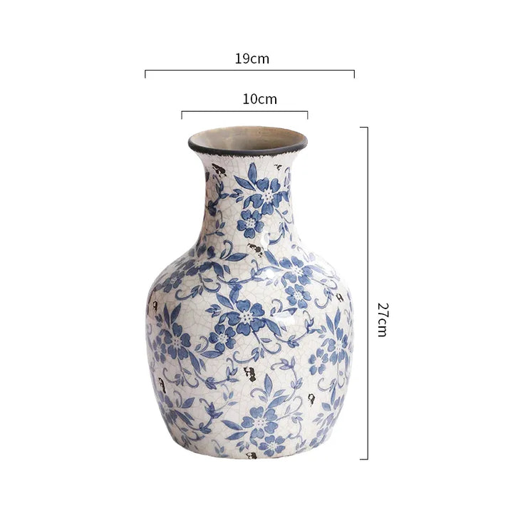 Vase Chinois Décoratif en Porcelaine | Bleu et Blanc, Élégance Vintage - Maison Vase