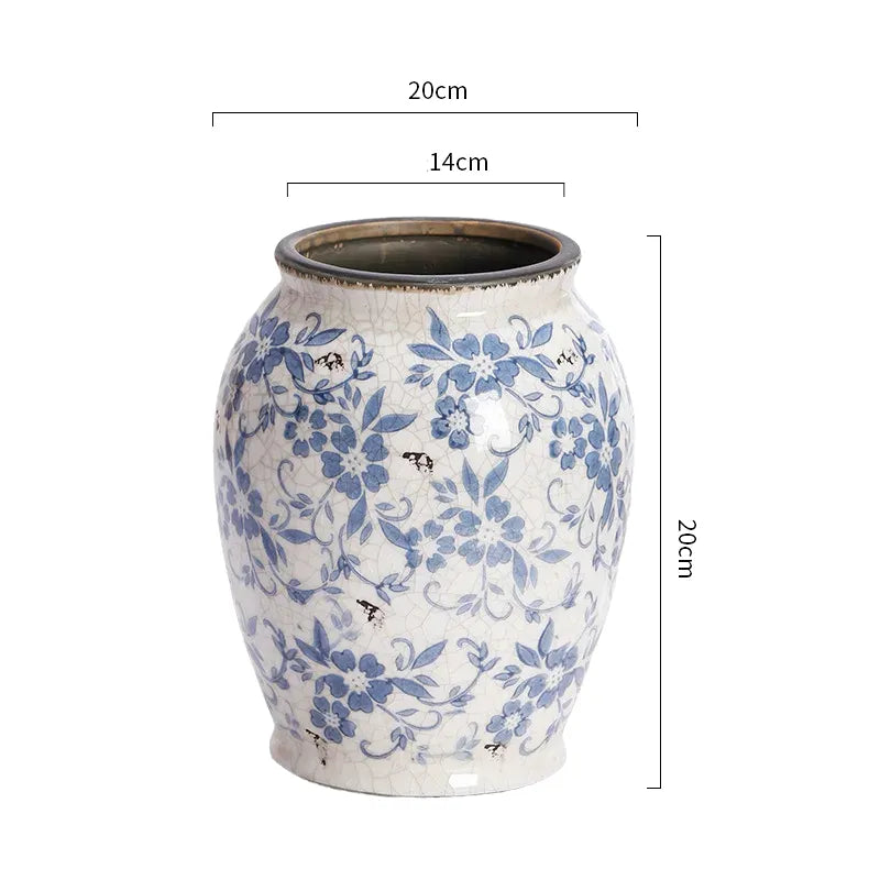 Vase Chinois Décoratif en Porcelaine | Bleu et Blanc, Élégance Vintage - Maison Vase