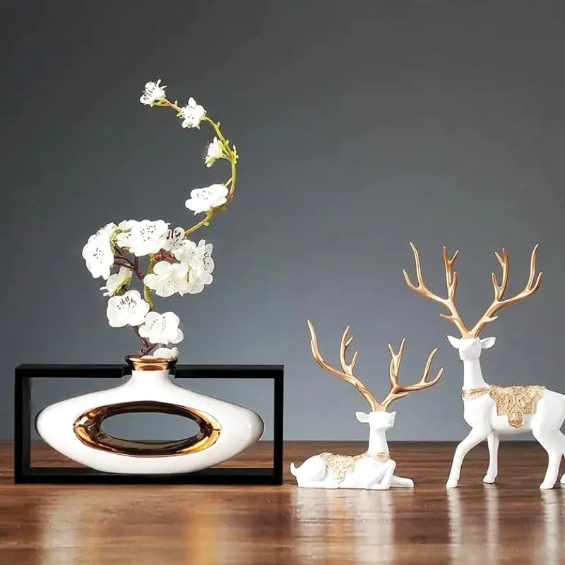 Vase Chinois en Céramique avec Cadre | Élégance Rétro - Maison Vase
