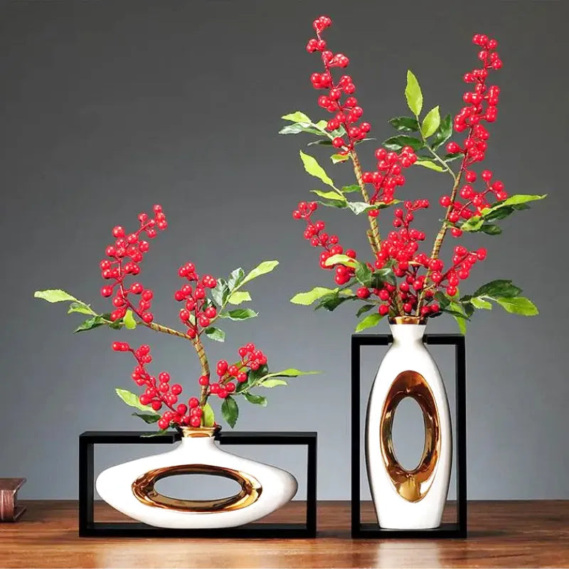 Vase Chinois en Céramique avec Cadre | Élégance Rétro - Maison Vase