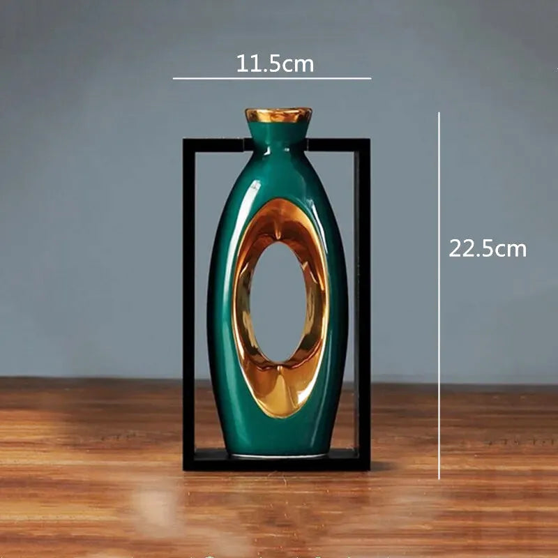 Vase Chinois en Céramique avec Cadre | Élégance Rétro - Maison Vase