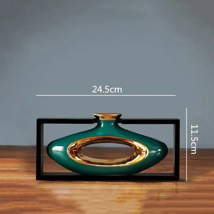 Vase Chinois en Céramique avec Cadre | Élégance Rétro - Maison Vase