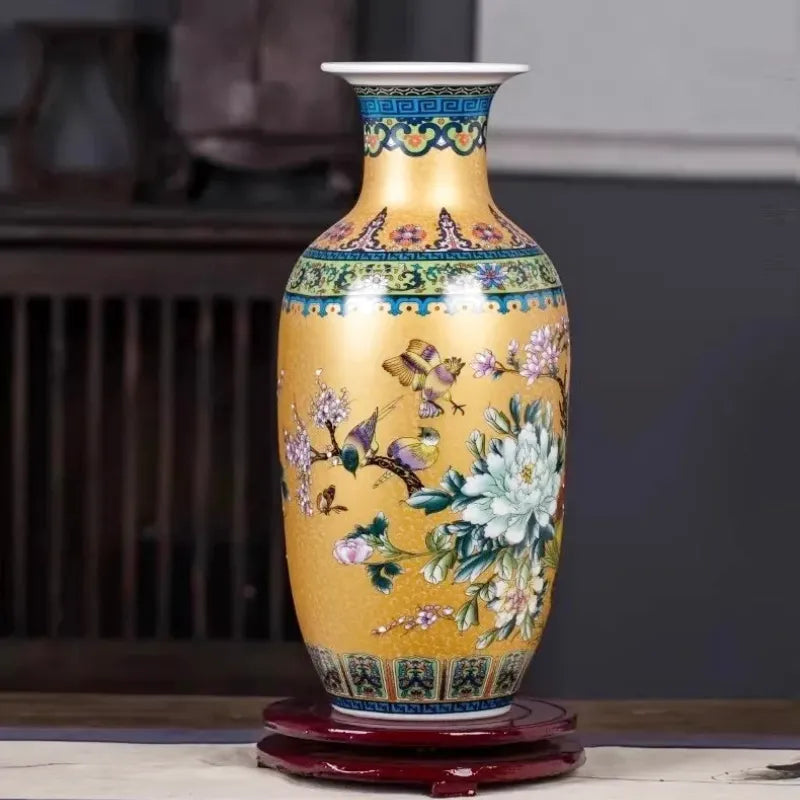 Vase Cloisonné Chinois Coloré en Céramique - Maison Vase