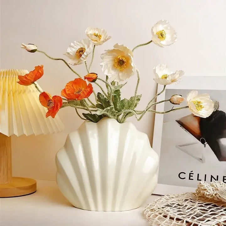 Vase Coquillage Nacré en Céramique | L’Éclat d’une Perle pour une Déco Élégante et Tendance - Maison Vase