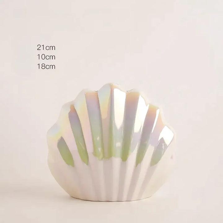 Vase Coquillage Nacré en Céramique | L’Éclat d’une Perle pour une Déco Élégante et Tendance - Maison Vase