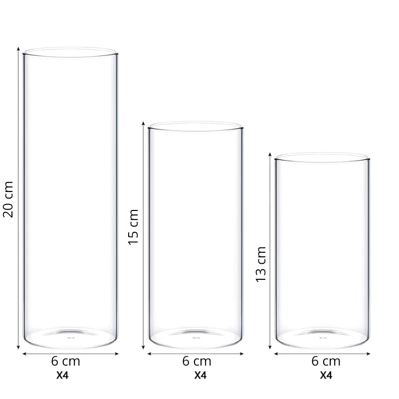 Vase Cylindrique Transparent en Verre | Design Minimaliste et Décoratif - Maison Vase