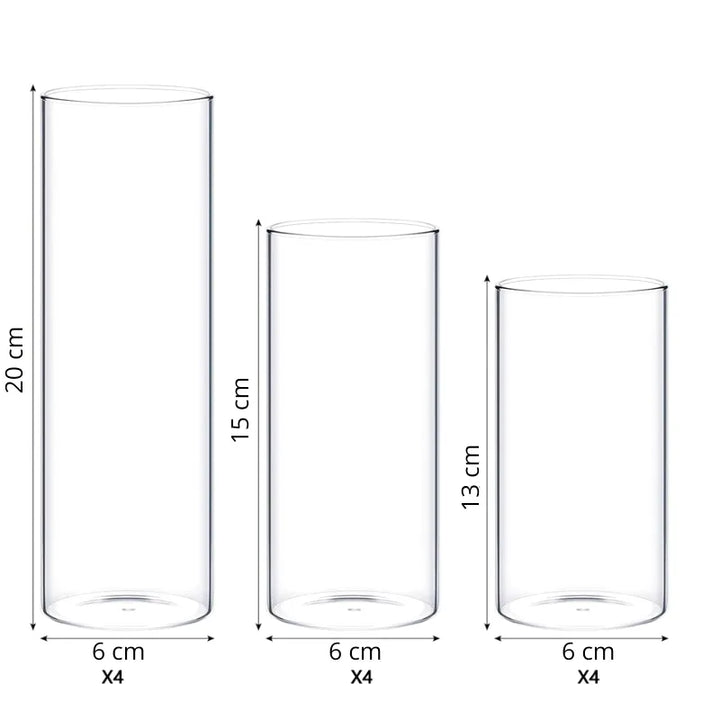 Vase Cylindrique Transparent en Verre | Design Minimaliste et Décoratif - Maison Vase