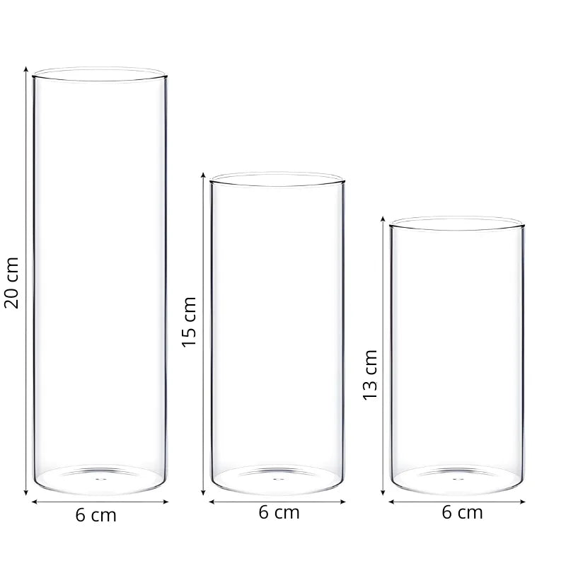 Vase Cylindrique Transparent en Verre | Design Minimaliste et Décoratif - Maison Vase