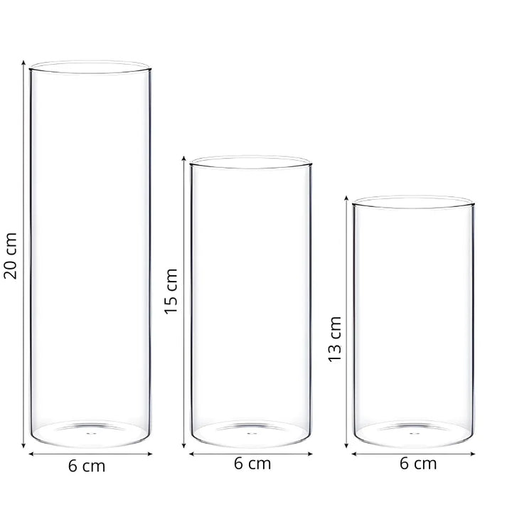 Vase Cylindrique Transparent en Verre | Design Minimaliste et Décoratif - Maison Vase