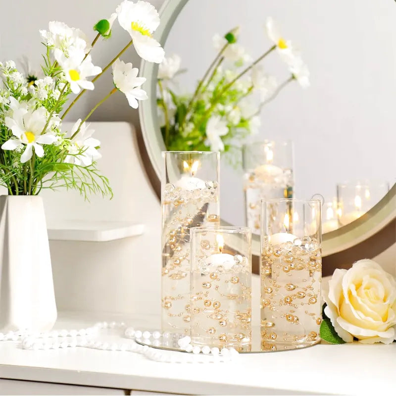 Vase Cylindrique Transparent en Verre | Design Minimaliste et Décoratif - Maison Vase