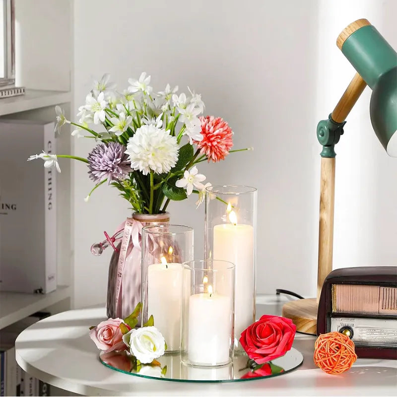 Vase Cylindrique Transparent en Verre | Design Minimaliste et Décoratif - Maison Vase