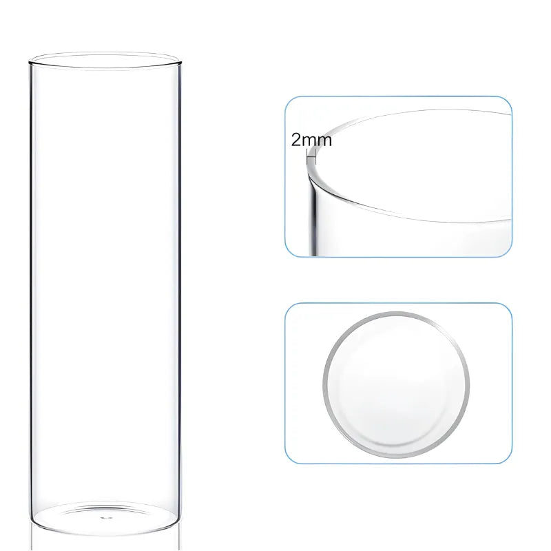 Vase Cylindrique Transparent en Verre | Design Minimaliste et Décoratif - Maison Vase