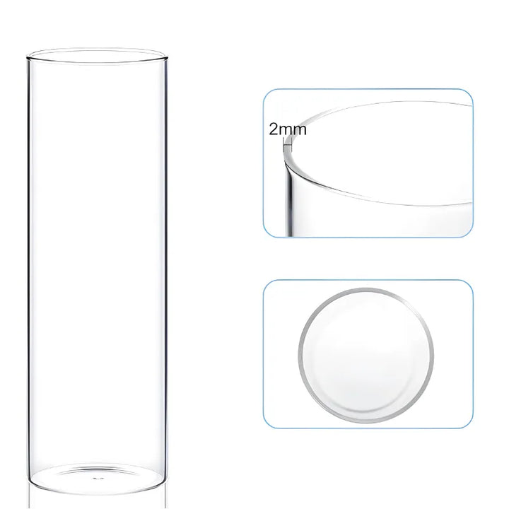 Vase Cylindrique Transparent en Verre | Design Minimaliste et Décoratif - Maison Vase