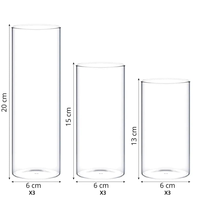 Vase Cylindrique Transparent en Verre | Design Minimaliste et Décoratif - Maison Vase