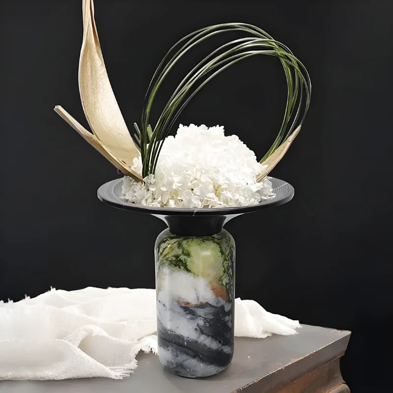 Vase de Luxe en Marbre | Design Ikebana Moderne Haut de Gamme - Maison Vase