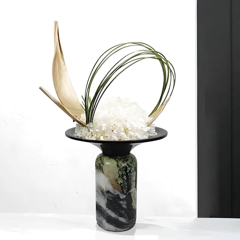 Vase de Luxe en Marbre | Design Ikebana Moderne Haut de Gamme - Maison Vase