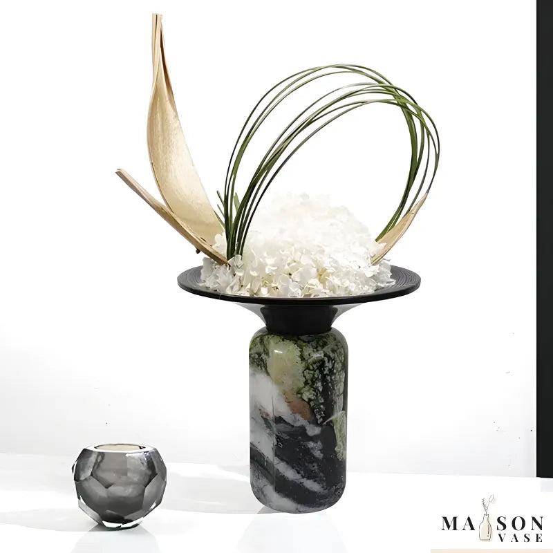 Vase de Luxe en Marbre | Design Ikebana Moderne Haut de Gamme - Maison Vase