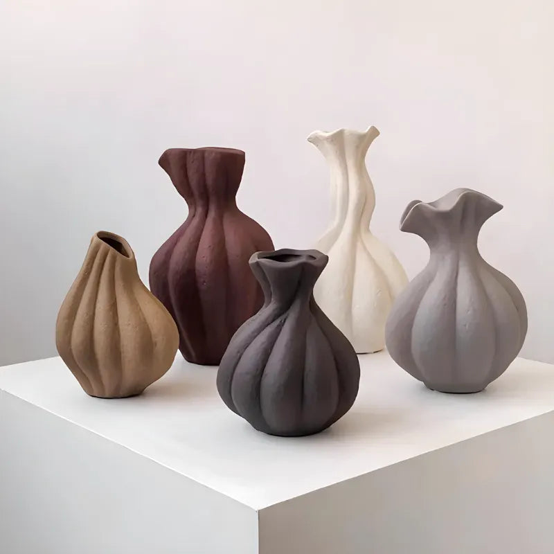 Vase Décoratif en Céramique Wabi-Sabi | Style Moderne et Artisanal - Maison Vase