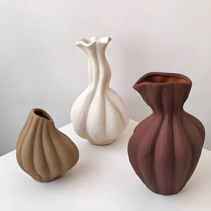 Vase Décoratif en Céramique Wabi-Sabi | Style Moderne et Artisanal - Maison Vase