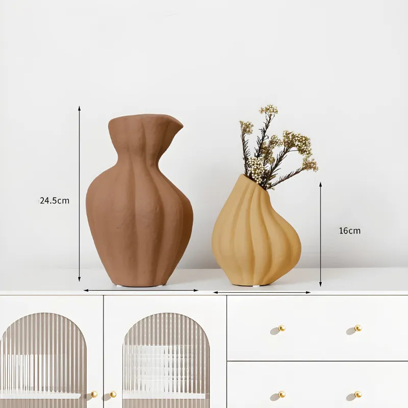 Vase Décoratif en Céramique Wabi-Sabi | Style Moderne et Artisanal - Maison Vase