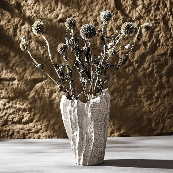 Vase en Céramique à Poser au Sol | Design Irrégulier et Style Scandinave - Maison Vase