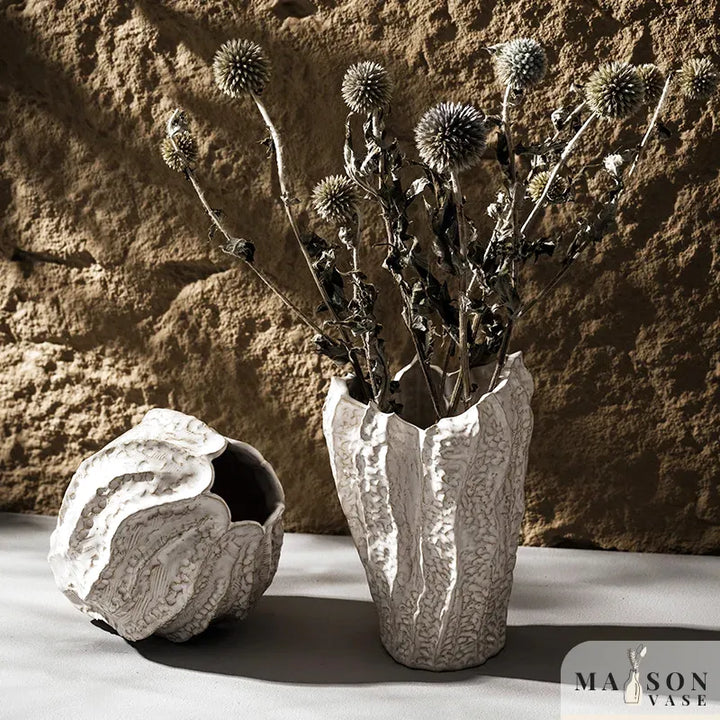 Vase en Céramique à Poser au Sol | Design Irrégulier et Style Scandinave - Maison Vase