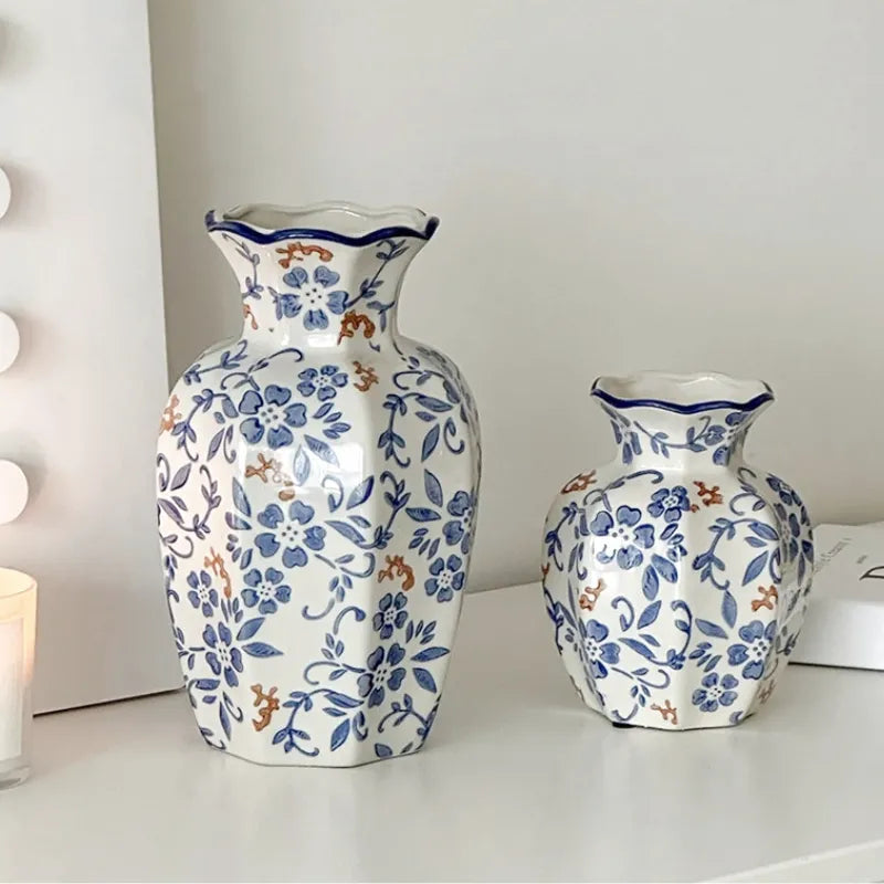 Vase en Céramique Blanc au Style Chinois | Décoratif et Vintage - Maison Vase