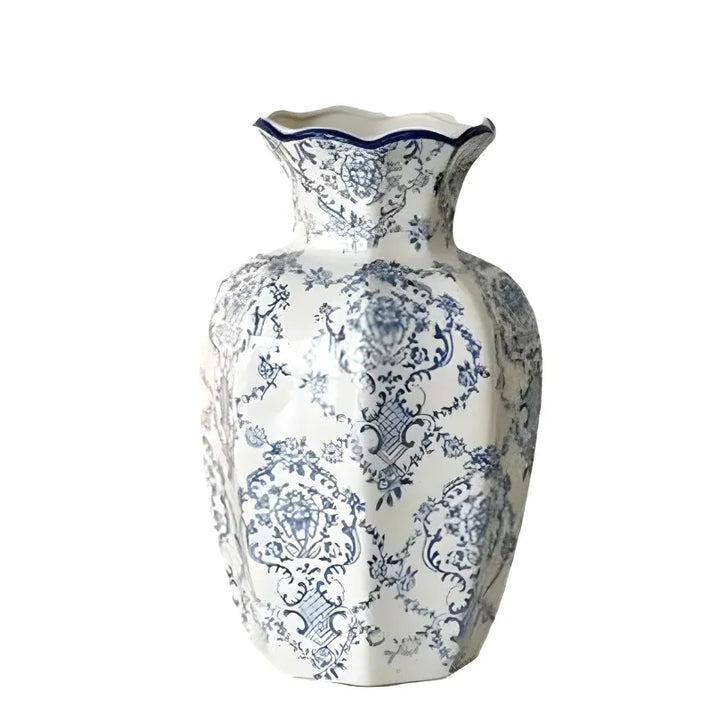 Vase en Céramique Blanc au Style Chinois | Décoratif et Vintage - Maison Vase