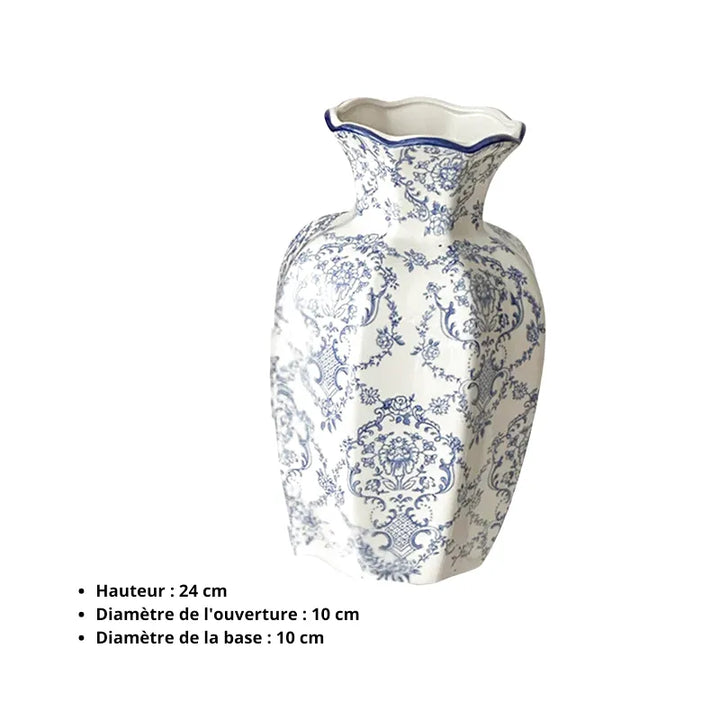 Vase en Céramique Blanc au Style Chinois | Décoratif et Vintage - Maison Vase