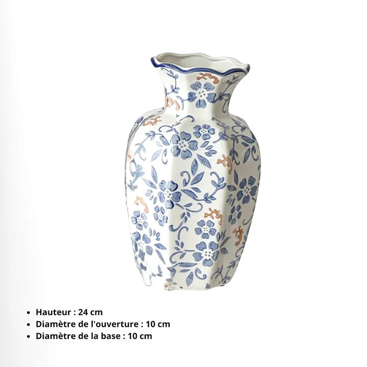 Vase en Céramique Blanc au Style Chinois | Décoratif et Vintage - Maison Vase