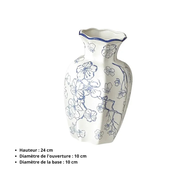 Vase en Céramique Blanc au Style Chinois | Décoratif et Vintage - Maison Vase