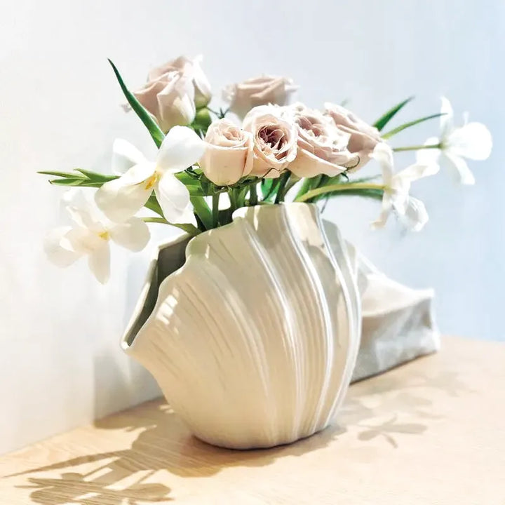 Vase en Céramique Coquillage Minimaliste, Décoratif et Moderne - Maison Vase