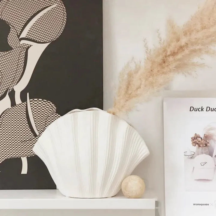 Vase en Céramique Coquillage Minimaliste, Décoratif et Moderne - Maison Vase