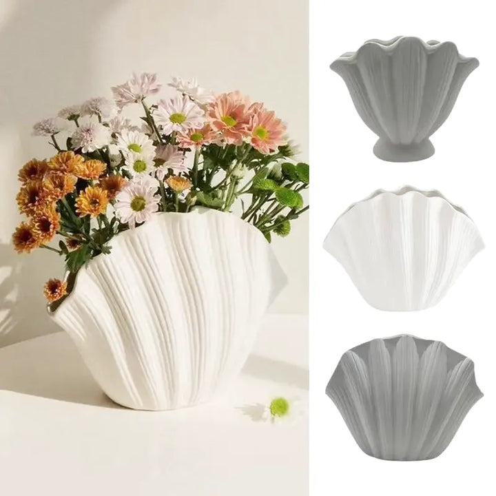 Vase en Céramique Coquillage Minimaliste, Décoratif et Moderne - Maison Vase
