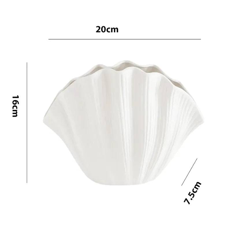 Vase en Céramique Coquillage Minimaliste, Décoratif et Moderne - Maison Vase