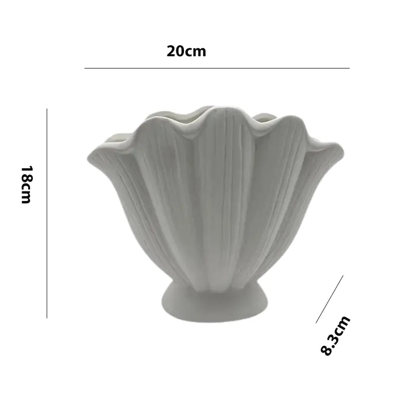 Vase en Céramique Coquillage Minimaliste, Décoratif et Moderne - Maison Vase