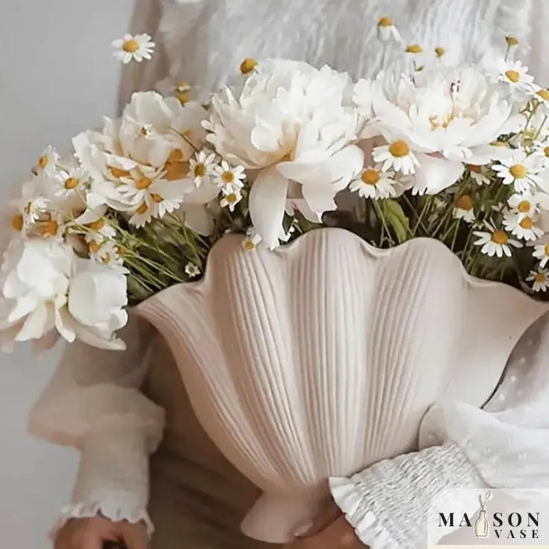Vase en Céramique Coquillage Minimaliste, Décoratif et Moderne - Maison Vase