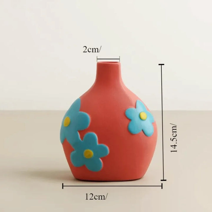 Vase en Céramique Nordique | Peint à la Main - Style Morandi - Maison Vase