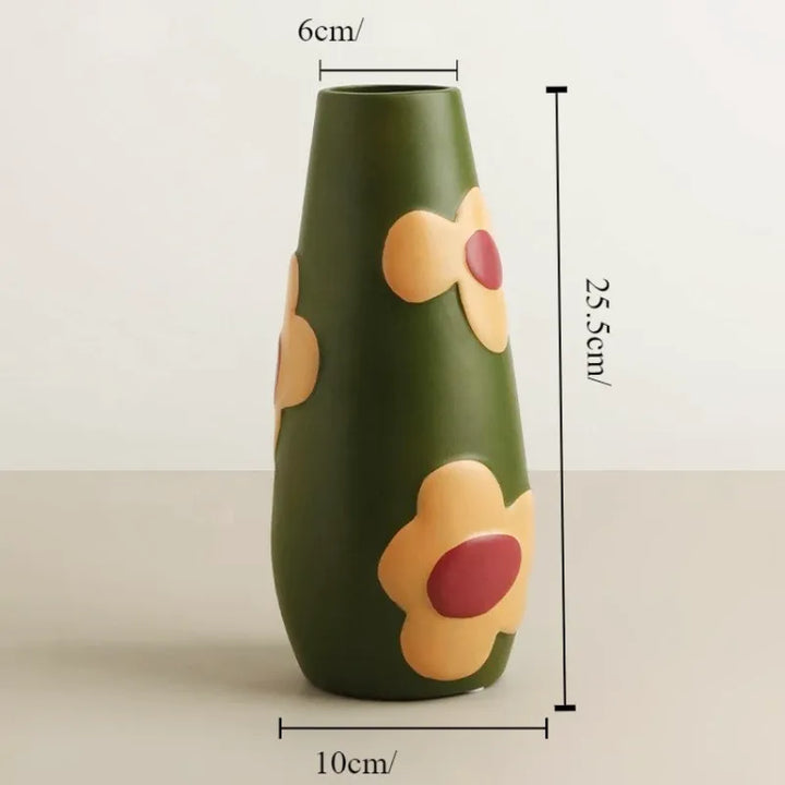 Vase en Céramique Nordique | Peint à la Main - Style Morandi - Maison Vase