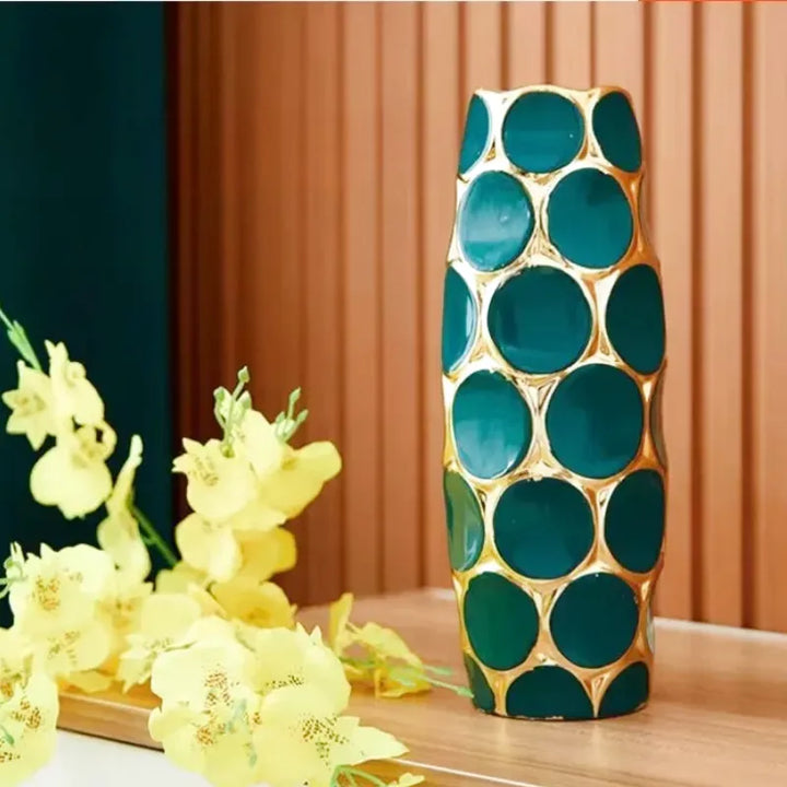 Vase en Céramique Scandinave Cylindrique | Design Stéréoscopique Minimaliste - Maison Vase