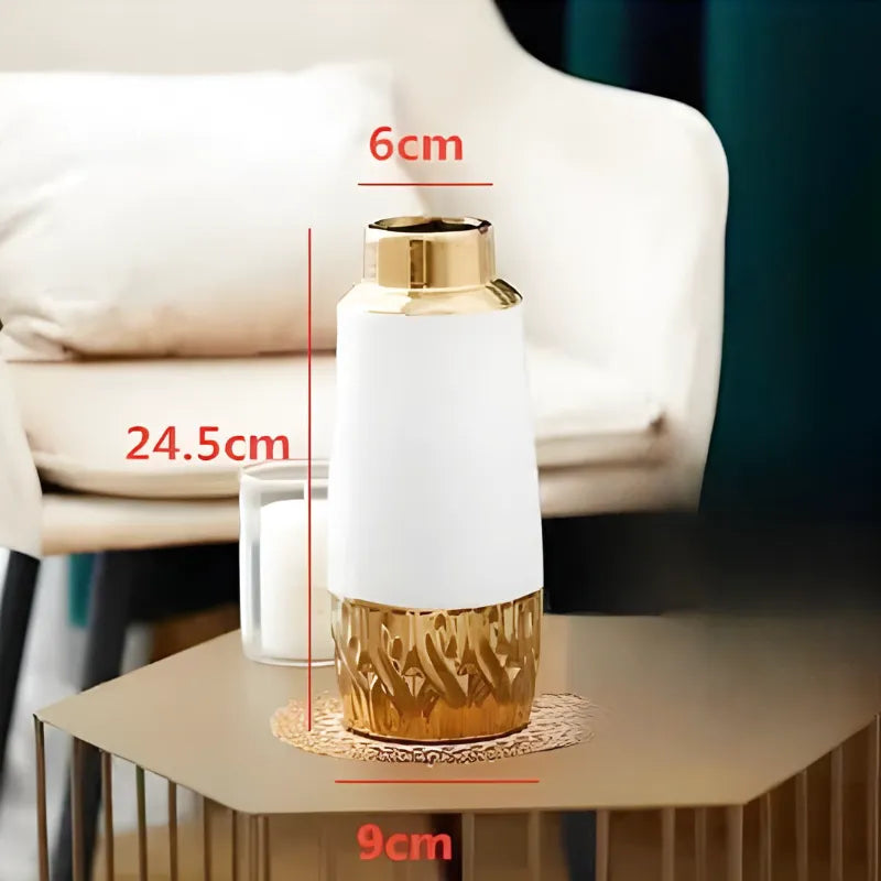 Vase en Céramique Scandinave Cylindrique | Design Stéréoscopique Minimaliste - Maison Vase