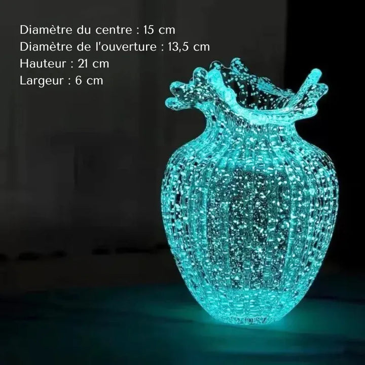 Vase en Verre Bleu Lumineux | Design Scandinave et Décoratif - Maison Vase