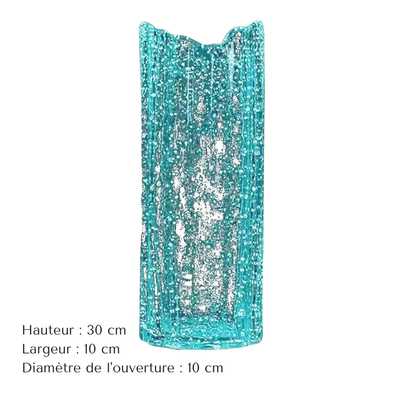 Vase en Verre Bleu Lumineux | Design Scandinave et Décoratif - Maison Vase