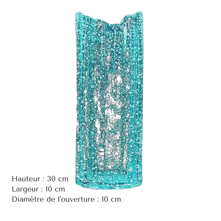 Vase en Verre Bleu Lumineux | Design Scandinave et Décoratif - Maison Vase